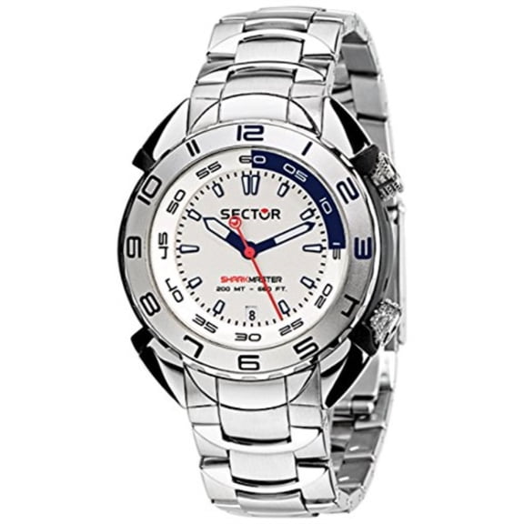 sector men's r3253178045 shark master analog display quartz silver watch