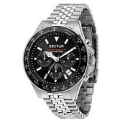 Sector R3273661033- 230 Chronograph Stainless Steel Black Dial Quartz 100M Mens Watch, White - Adult