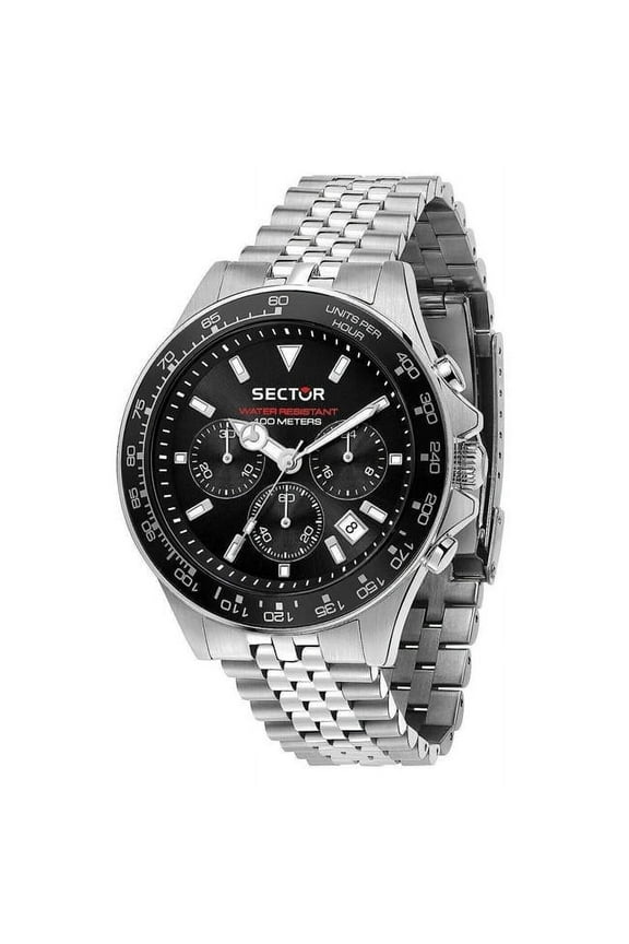 R3273661033- 230 Chronograph Stainless Steel Black Dial Quartz 100M Mens Watch, White - Adult