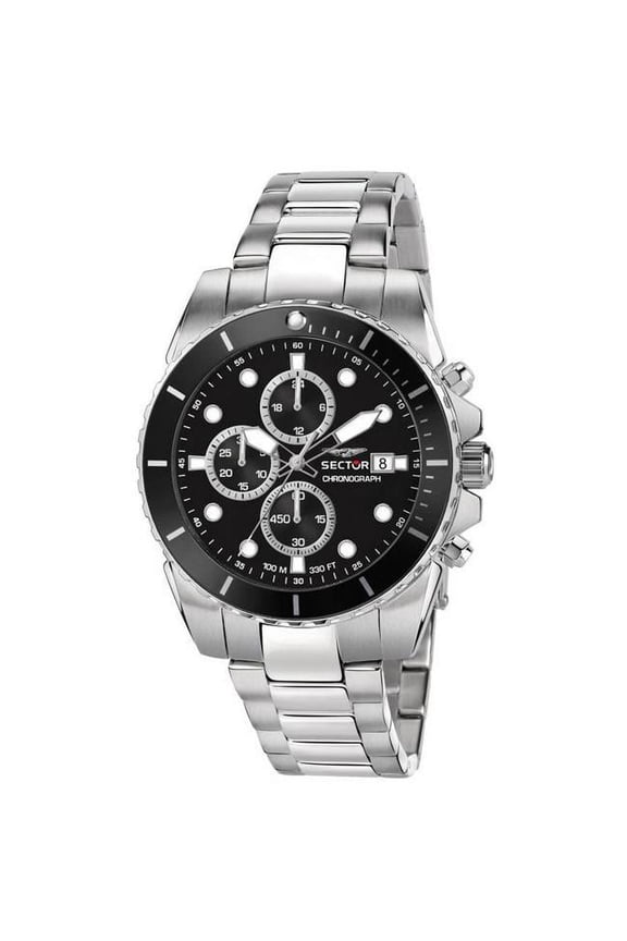 R3273776002- 450 Chronograph Black Sunray Dial Stainless Steel Quartz 100M Men Watch, White