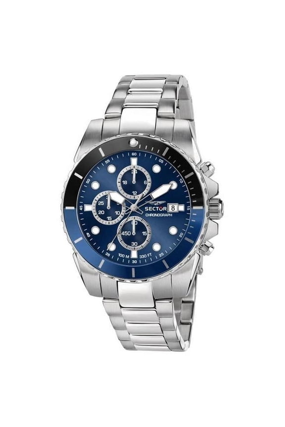R3273776003- 450 Chronograph Blue Sunray Dial Stainless Steel Quartz 100M Men Watch, Blue