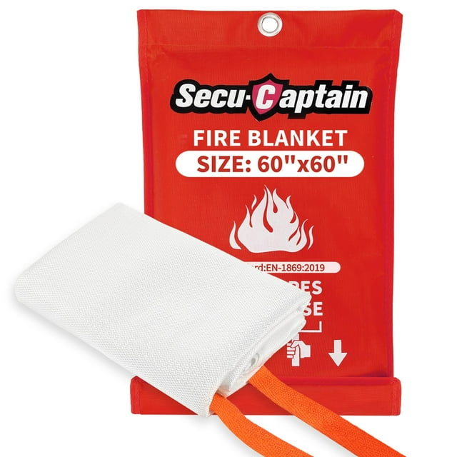SecuCaptain Emergency Fire Blanket for Home 60"x60" XLarge Flame