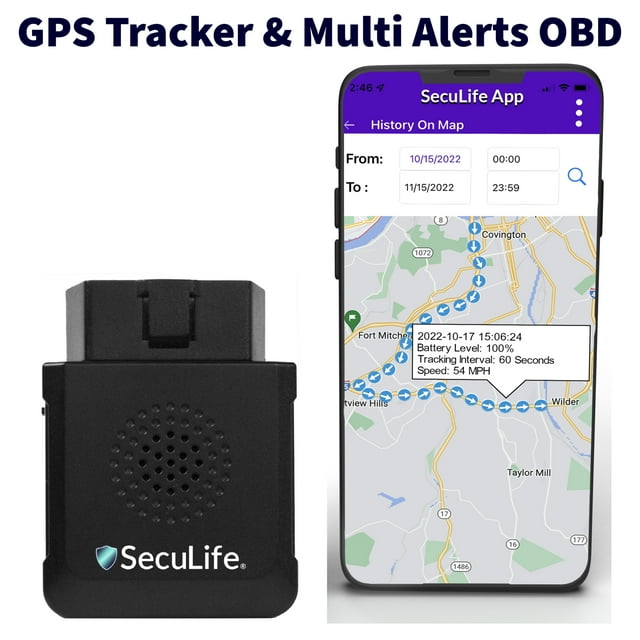SecuLife OBD GPS Tracker for Vehicles, Cars, Trucks RealTime