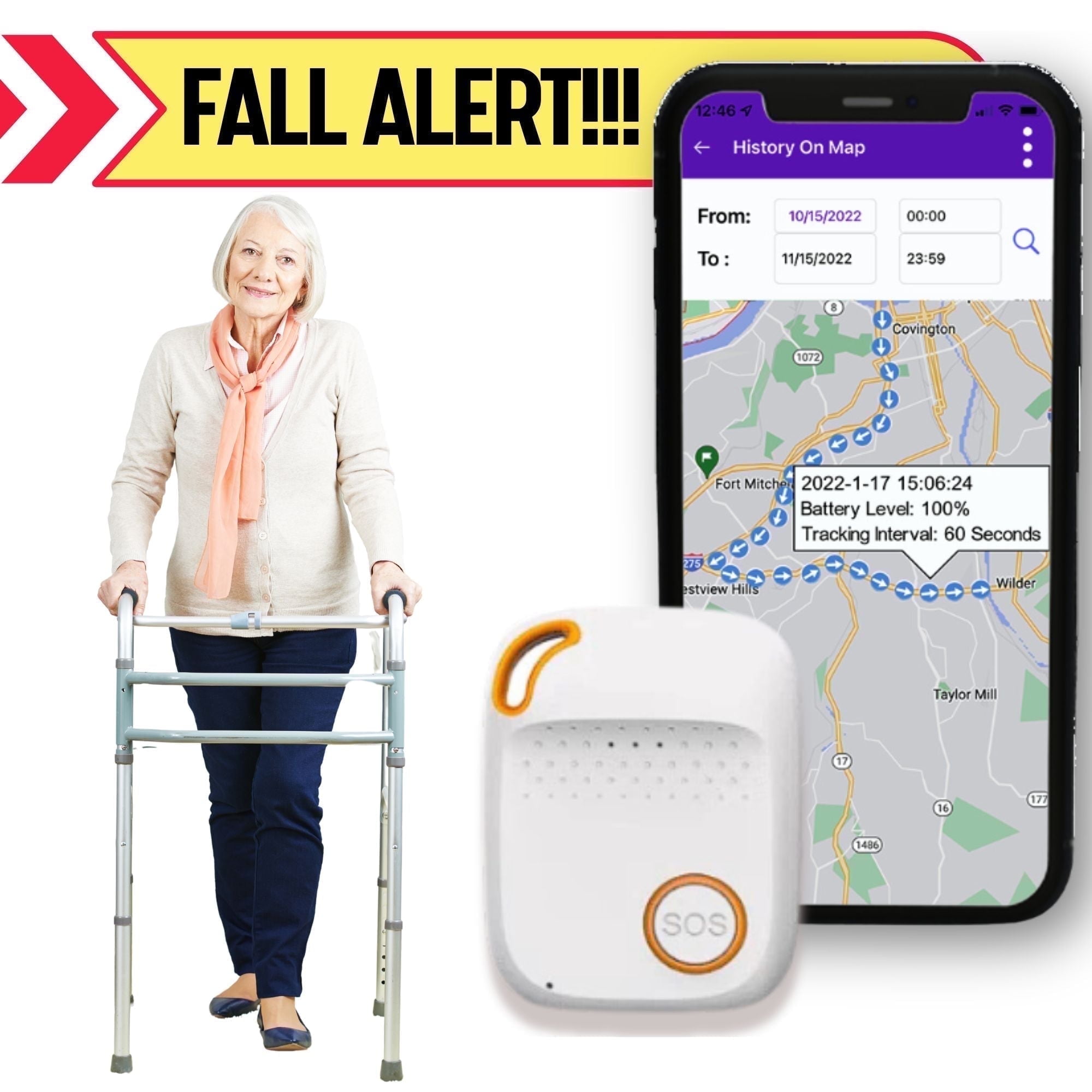 Medical Guardian Alert System With Fall Detection SecuLife 4G Medical ...