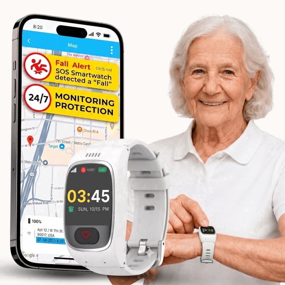 SecuLife Smartwatch Medical Alert Bracelet - GPS, Fall Detection and SOS, life alert systems for seniors