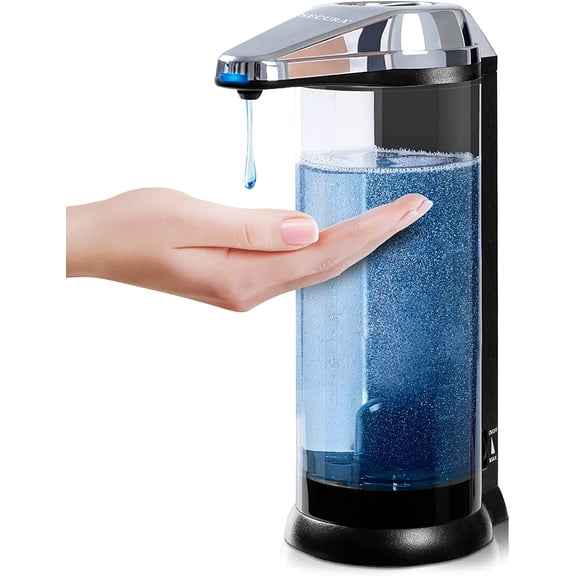 Secura 17oz / 500ml Premium Touchless Battery Operated Electric Automatic Soap Dispenser w/Adjustable Soap Dispensing Volume Control Dial (Sliver)