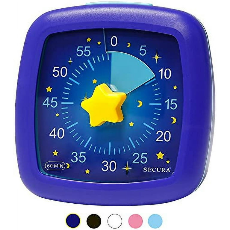 Visual Timer Silent Classroom Timer with Night Light, 60 Minutes Countdown  Timer for Kids and Adults, Time Management Tool (Blue)