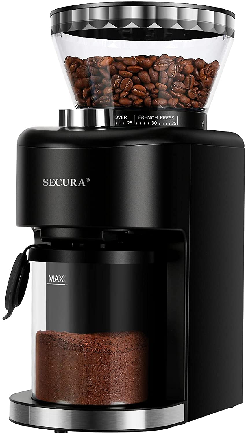 Sulypo Electric Burr Coffee Grinder with Cone Ceramic Mills,Adjustable  Setting Slow-Grind Result Better Taste Coffee(upgraded inner)