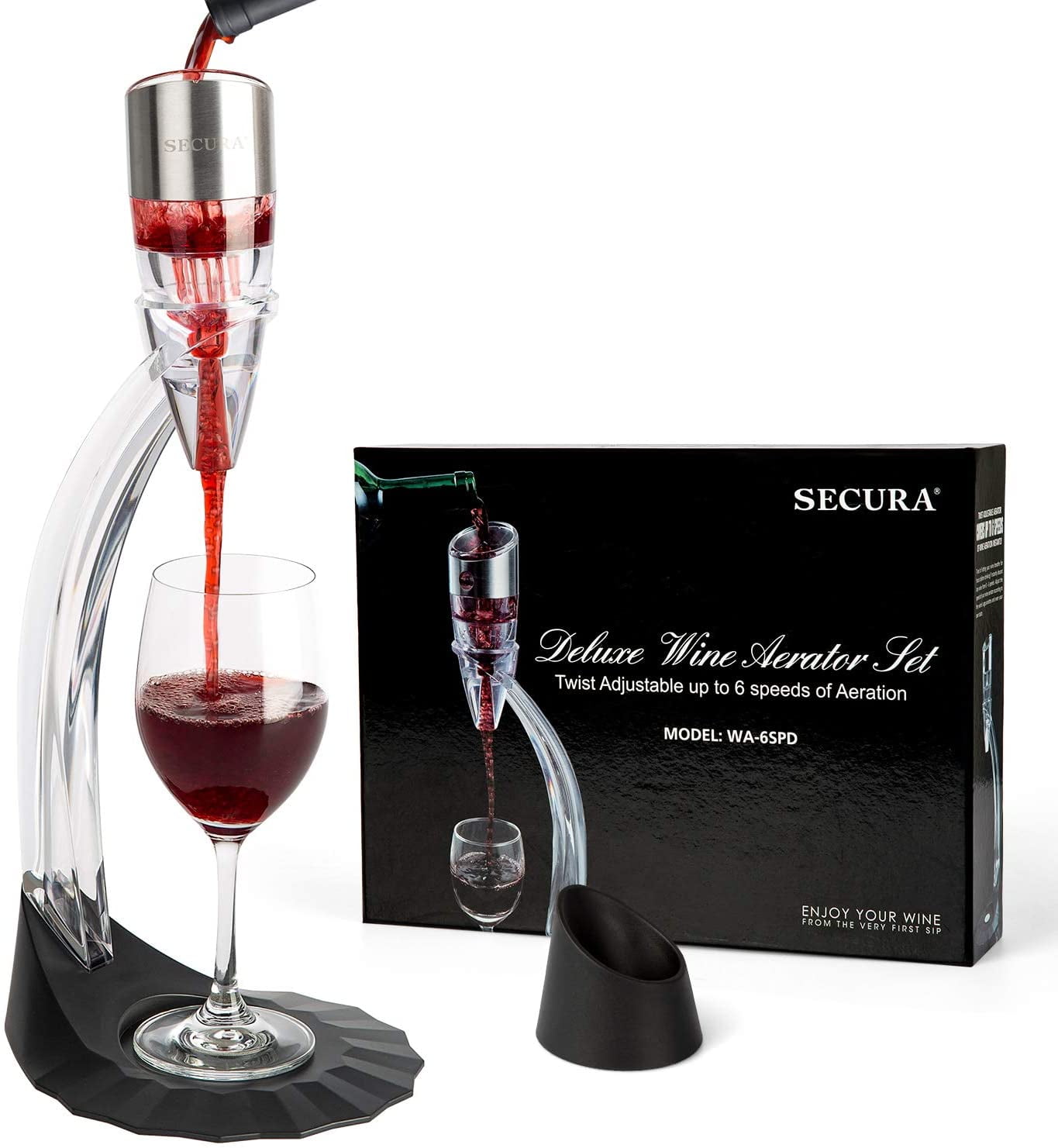 Secura Deluxe Wine Aerator Aerating Pourer Spout and Decanter with