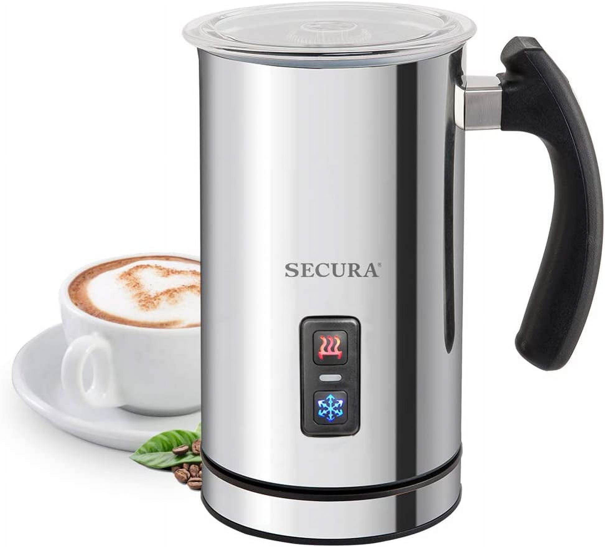 Secura Detachable Milk Frother, 17oz Electric Milk Steamer Stainless Steel,  Automatic Hot/Cold Foam and Hot Chocolate Maker with Dishwasher Safe, 120V  in 2023