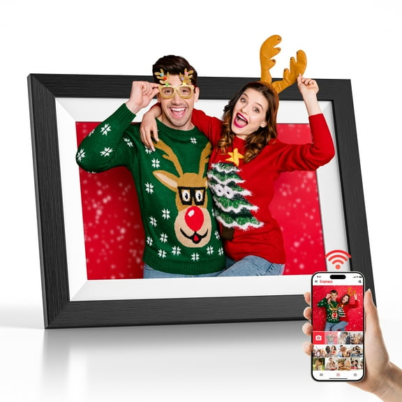 Secura Frameo 10.1 inch Digital Picture Frame with 16GB Storage, Touch Screen Electronic Photo Frame with 1280x800 IPS, Share Memories from Anywhere, Great Gift for Family & Friends