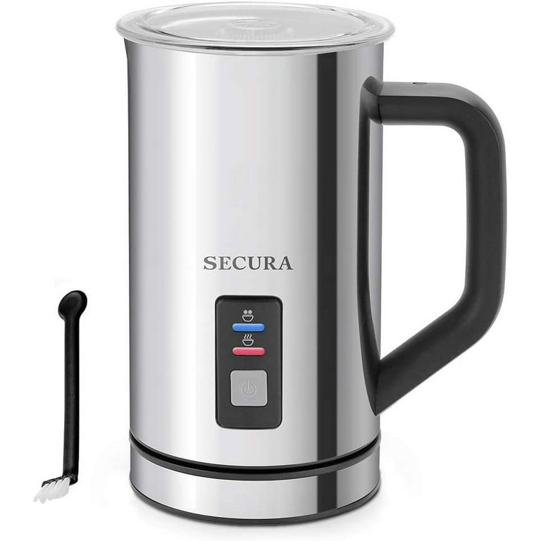 Secura Milk Frother, Electric Milk Steamer Stainless Steel, 8.4oz/250ml  Automatic Hot and Cold Foam Maker and Milk Warmer for Latte, Macchiato  (Black) 