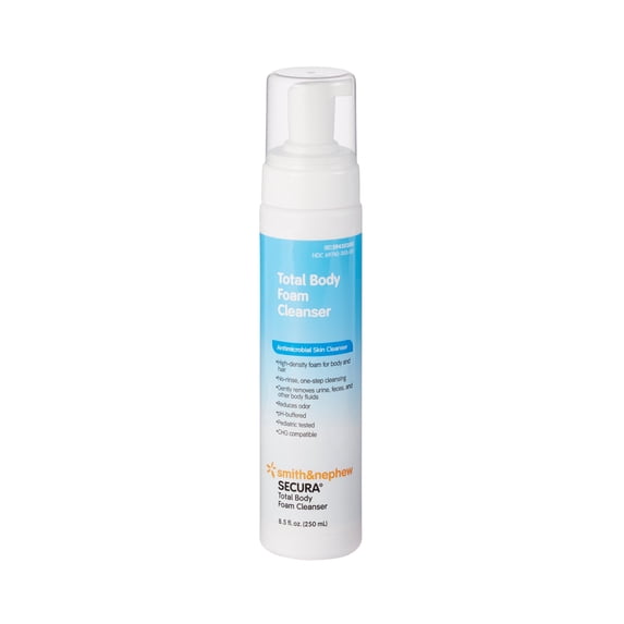 Secura Total Body Foaming Rinse-Free Antimicrobial Body Wash Pump Bottle Scented 8.5 oz. 59430300 1 Ct