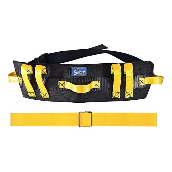 Secure 62 Inch Transfer and Walking Gait Belt with 7 Handles and 60 Inch Gait Belt - Quick Release Buckle - Medical Gate Standing Assist Aid for Elderly, Physical Therapy, Nurse, Caregiver, Therapist