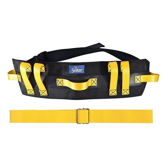 Secure 62 Inch Transfer and Walking Gait Belt with 7 Handles and 60 Inch Gait Belt - Quick Release Buckle - Medical Gate Standing Assist Aid for Elderly, Physical Therapy, Nurse, Caregiver, Therapist