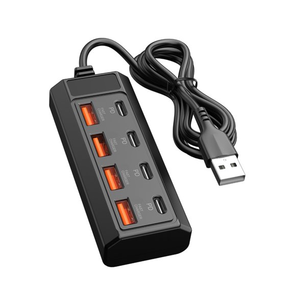 Secure 8 Port USB Splitter with Fast Charging Support for Phones Tablets and Laptops
