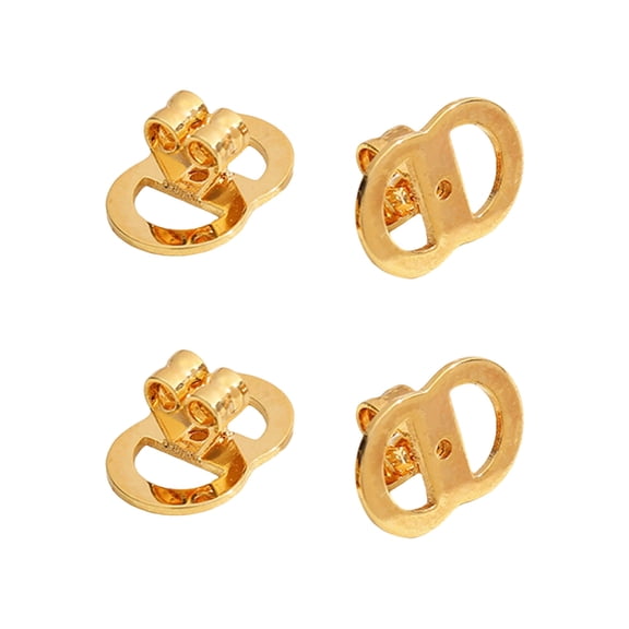 Secure 8-Shape Earring Clip Backs for Heavy Hoops & Jewelry, Comfort Fit Generic Design (Gold/Silver)