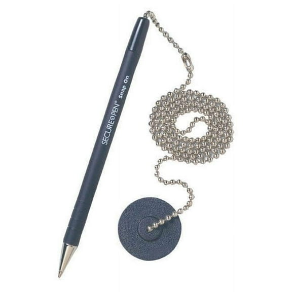 Secure-A-Pen Antimicrobial Counter Pen with 3 Refills, Black (514455)