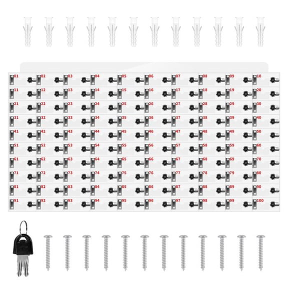 Secure Acrylic Cell Phone Storage Box, 100 Slots with Separate Keys, High Transparency Cabinet for Gym, Conference Rooms, Classroom