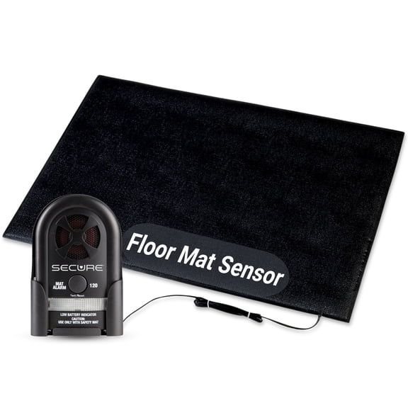 Secure Safety Solutions Bed Exit Alarm for Elderly Adults - Floor Mat Pressure Sensor and Alarm Monitor for Seniors - Caregiver Alert System for Fall & Wandering Prevention (24" x 36" Floor Sensor)