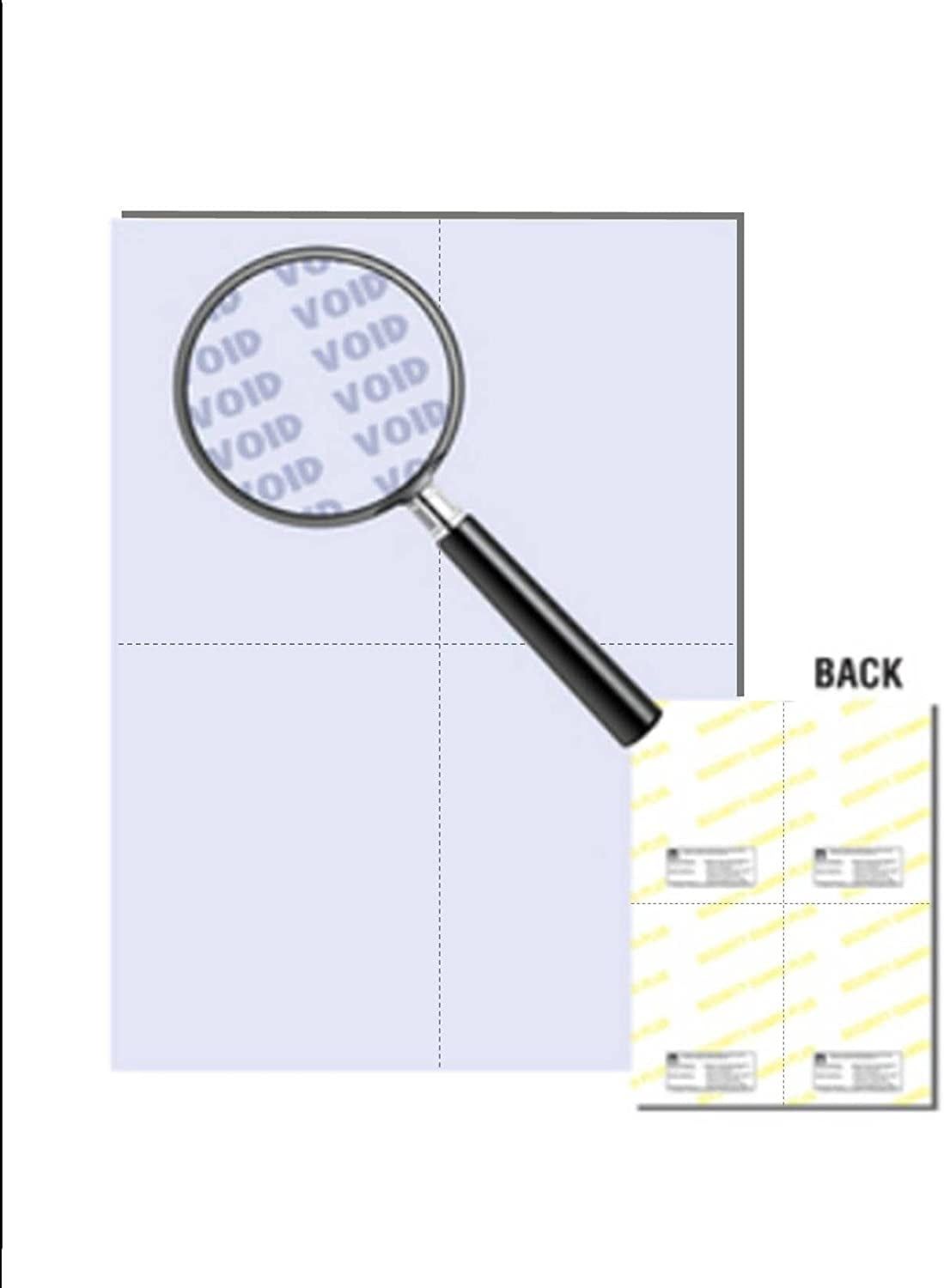 Secure Business Form Paper w Vrt & Hrz Perfs, Blue 24lb, 8.5" x 11"-1,000 Sheets