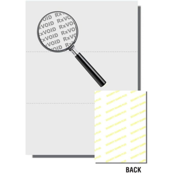 Secure Business Forms w Bottom Hrz Perf, Off-White 8.5" x 11" 24lb -Cs/2500 Shts