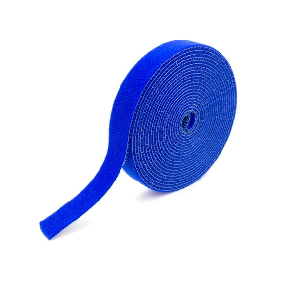 Secure Cable Ties 1/2 Inch Continuous Blue Hook and Loop Wrap - 25 Yards
