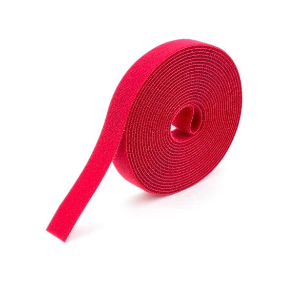 Secure Cable Ties 1/2 Inch Continuous Red Hook and Loop Wrap - 25 Yards