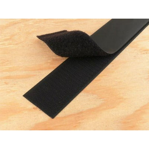 Secure Cable Ties 1.5 Inch Black Self-Adhesive Hook and Loop Tape - 5 Yards