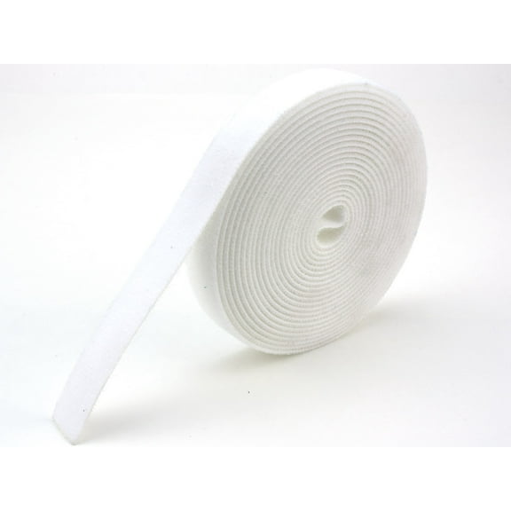 Secure Cable Ties 1 Inch Continuous White Hook and Loop Wrap - 25 Yards