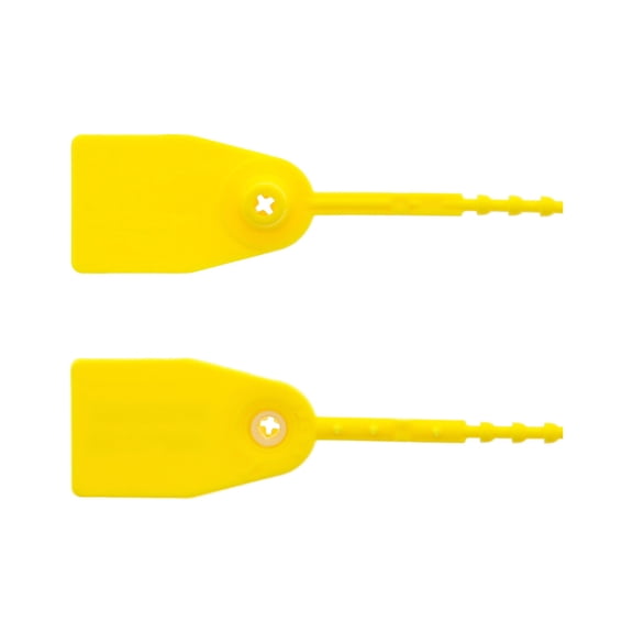 Secure Cable Ties 11 1/2 Inch Standard Blank Yellow Pull Tight Plastic Seal - 100 Pack