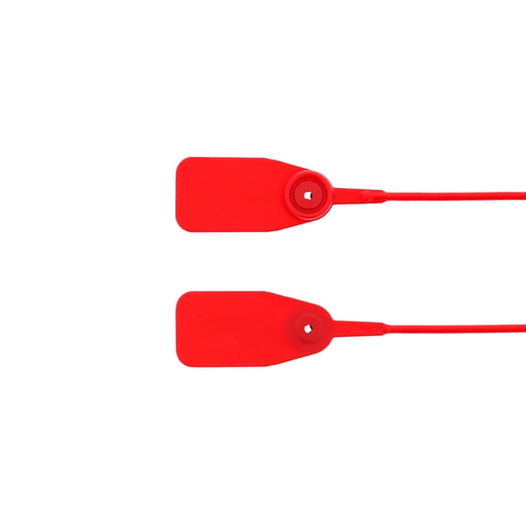 Secure Cable Ties 12 1/2 Inch Blank Standard Red Pull Tight Plastic Seal with Steel Locking Piece - 100 Pack