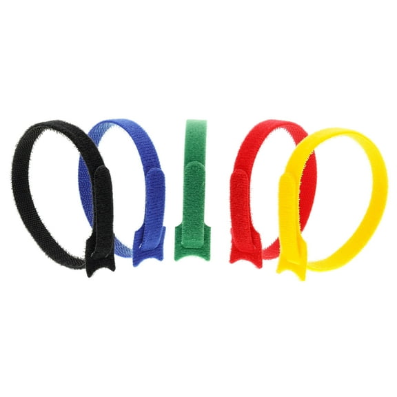Secure Cable Ties 12 Inch Multi-colored Hook and Loop Tie Wraps - 50 Pack