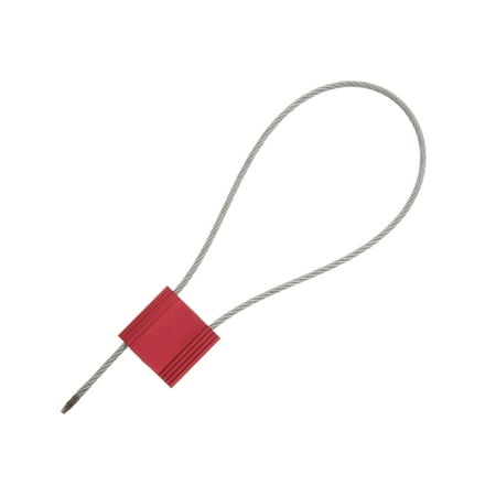 Secure Cable Ties 12 Inch Red Blank Pull Tight Galvanized Steel Cable Seal with 2.5mm wire - 50 Pack