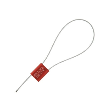 Secure Cable Ties 12 Inch Red Pull Tight Galvanized Steel Cable Seal with 1.8mm wire - 50 Pack