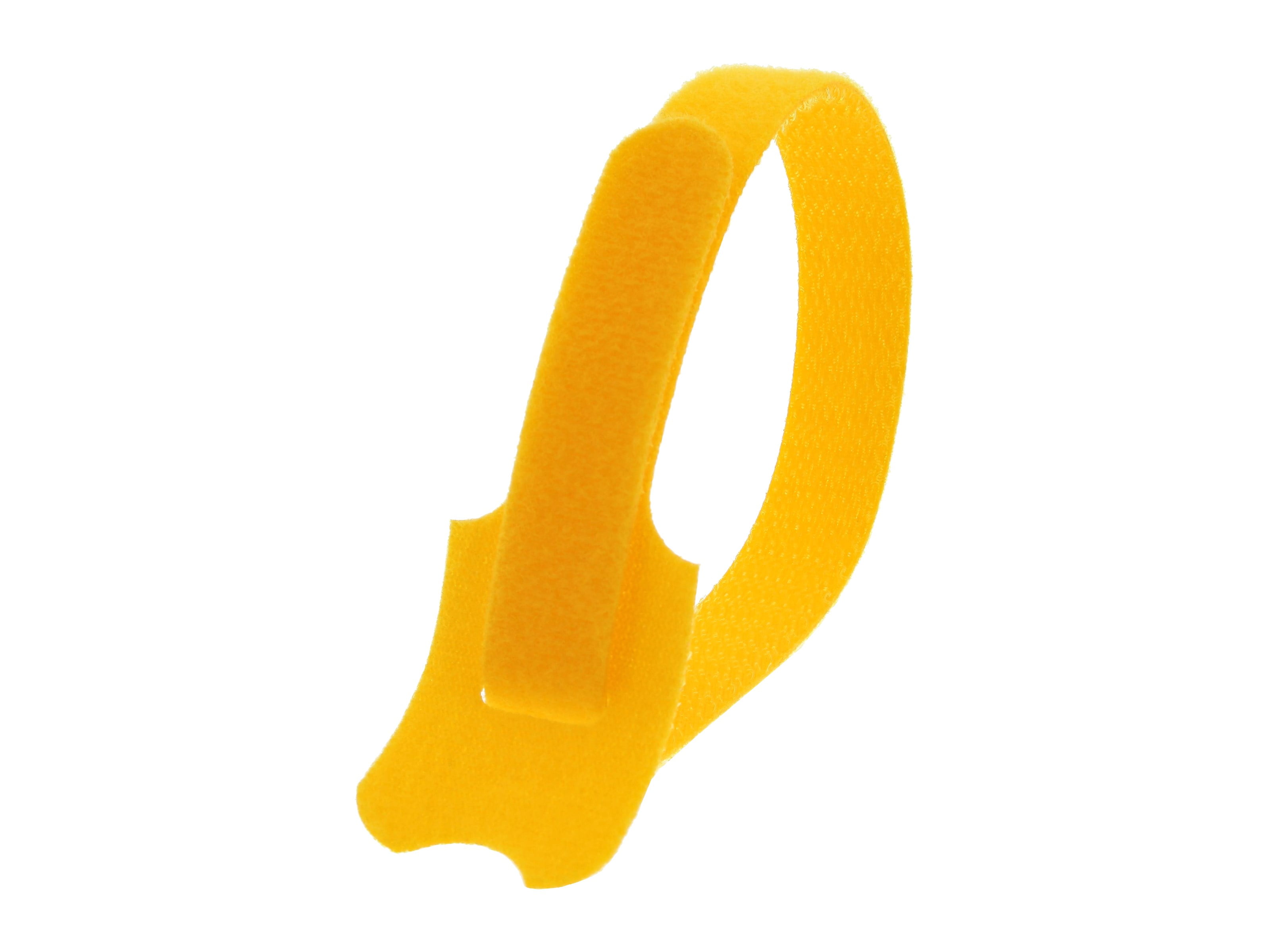 Secure Cable Ties 12 Inch Yellow Hook and Loop Tie Wrap - 50 Pack