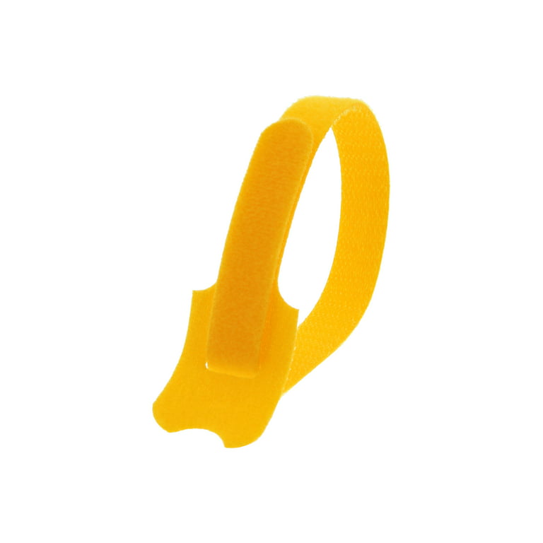 Secure Cable Ties 12 Inch Yellow Hook and Loop Tie Wrap - 50 Pack 