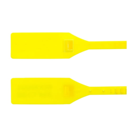 Secure Cable Ties 13 Inch Heavy-Duty Blank Yellow Pull Tight Plastic Seal - 100 Pack