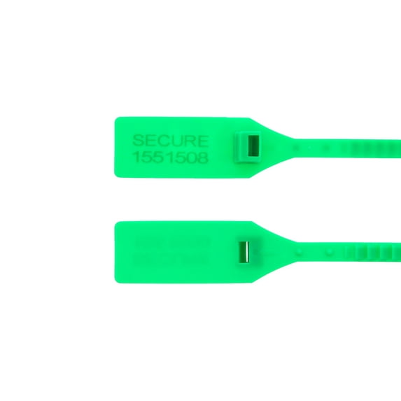 Secure Cable Ties 13 Inch Heavy-Duty Green Pull Tight Plastic Seal - 100 Pack