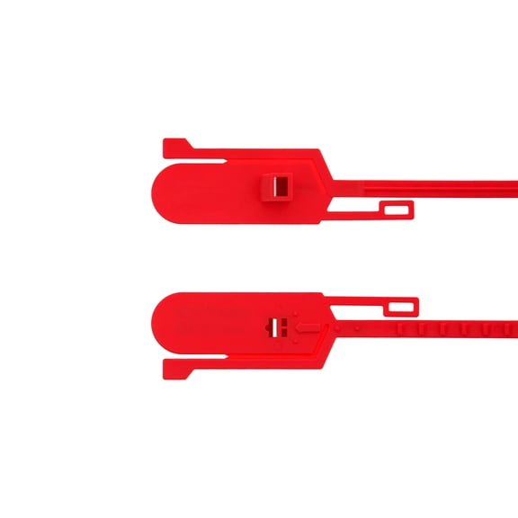 Secure Cable Ties 15 Inch Blank Tamper Evident Tear Away Red Plastic Seal - 100 Pack