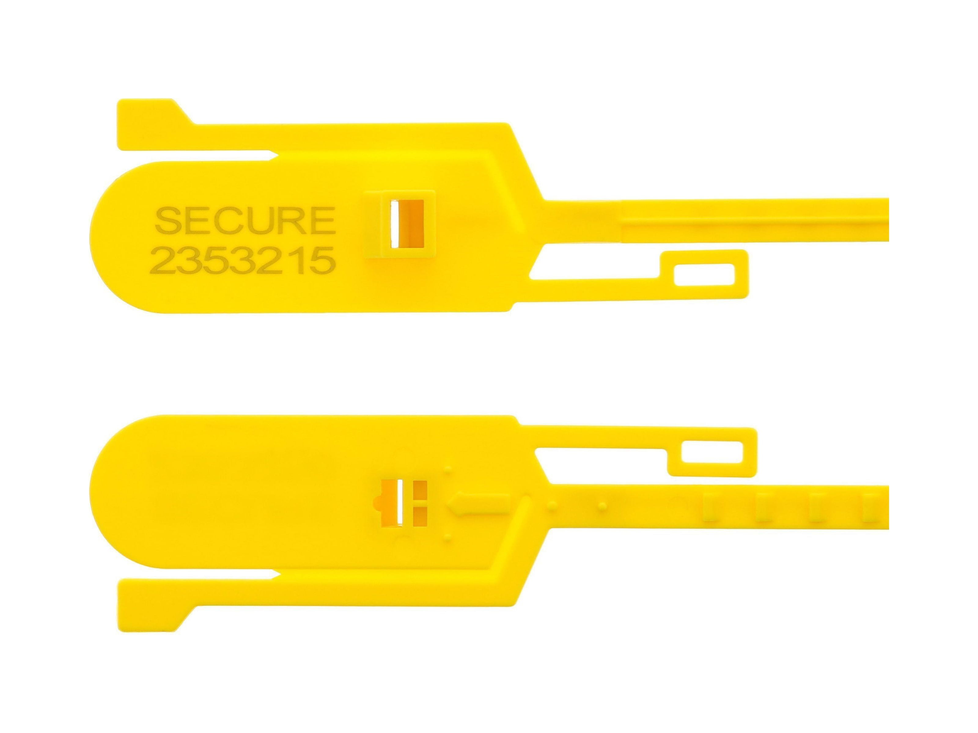 Secure Cable Ties 15 Inch Tamper Evident Tear Away Yellow Plastic Seal