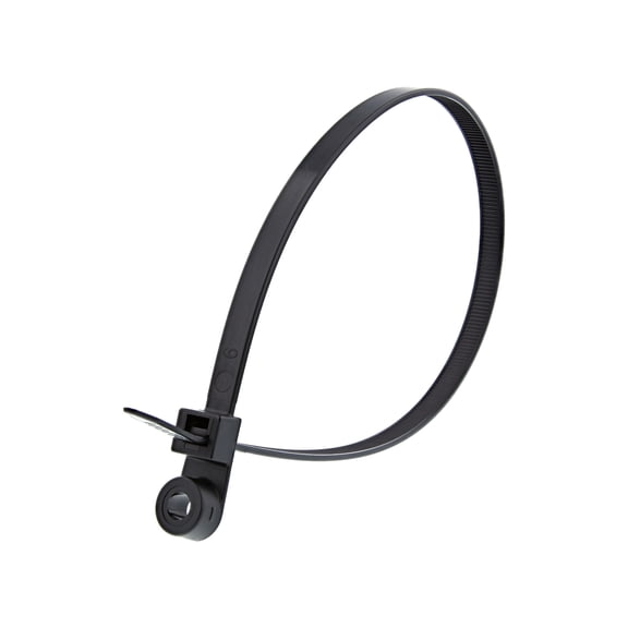 Secure Cable Ties 16 Inch Black Heavy Duty Mount Head Cable Tie - 100 Pack