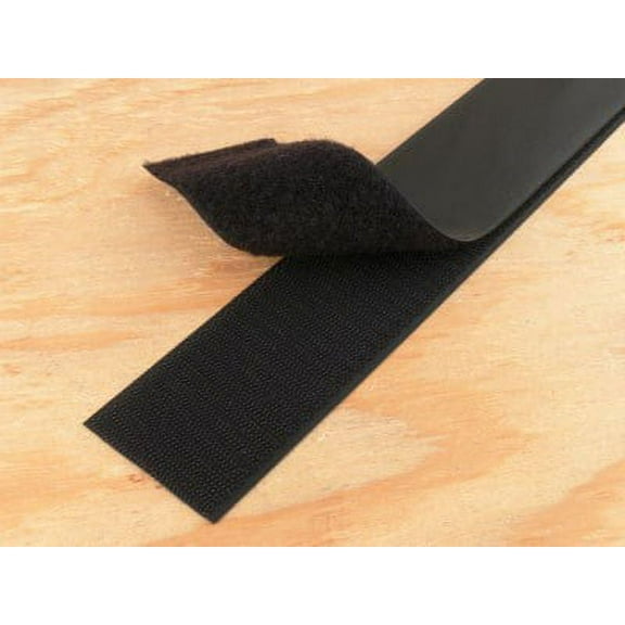 Secure Cable Ties 3 Inch Black Self-Adhesive Hook and Loop Tape - 25 Yards