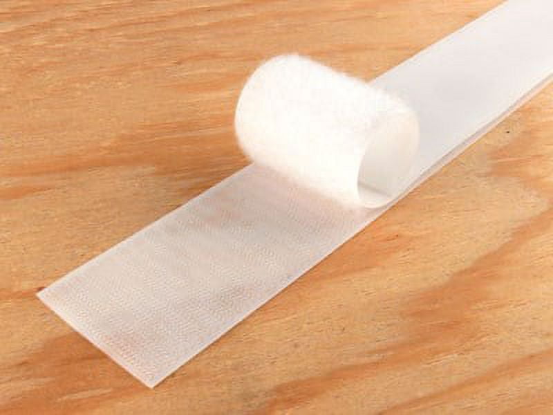 Secure Cable Ties 3 Inch White Self-Adhesive Hook and Loop Tape - 5 Yards