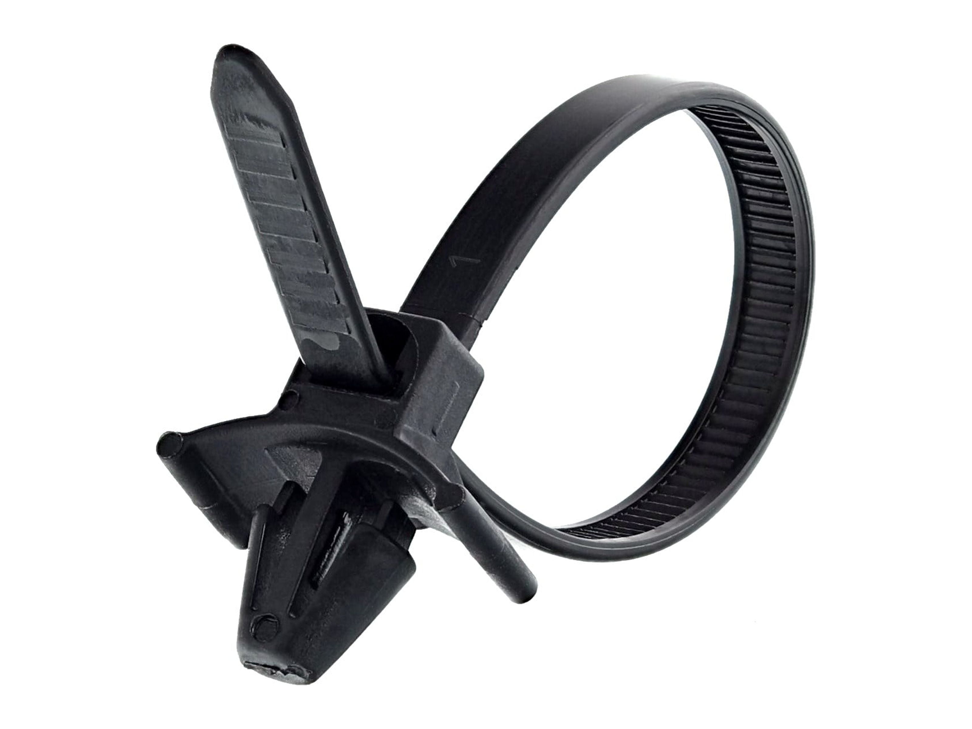 Secure Cable Ties 5 Inch UV Black Standard Winged Push Mount Cable Tie
