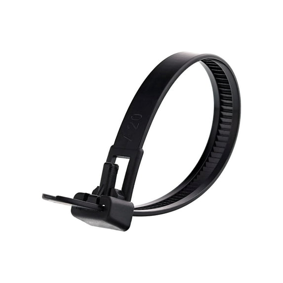 Secure Cable Ties 6 Inch Black Standard Releasable Cable Tie - 100 Pack