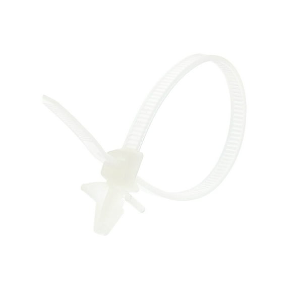 Secure Cable Ties 6 Inch Natural Standard Winged Push Mount Cable Tie - 100 Pack