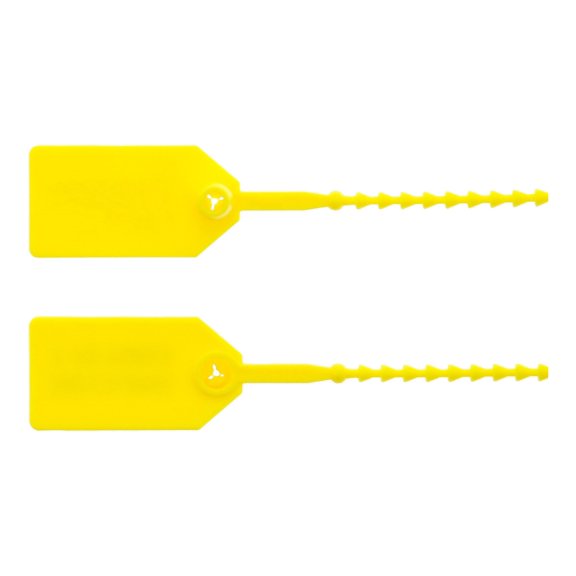 Secure Cable Ties 8 Inch Blank Light-Duty Yellow Pull Tight Plastic Seal - 100 Pack