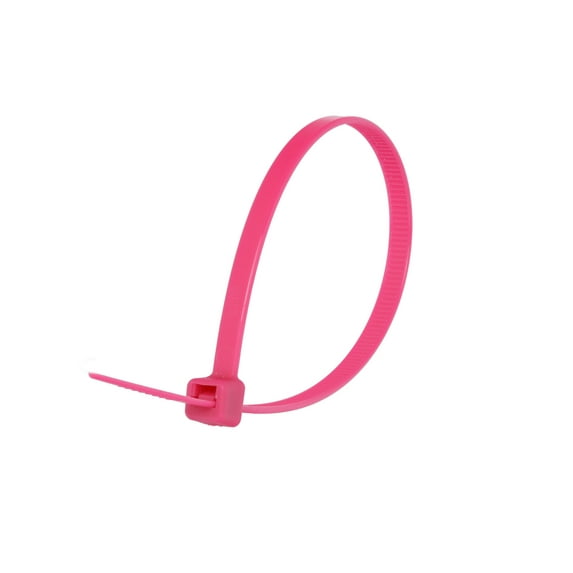 Secure Cable Ties 8 Inch Fluorescent Pink Standard Cable Tie - 100 Pack
