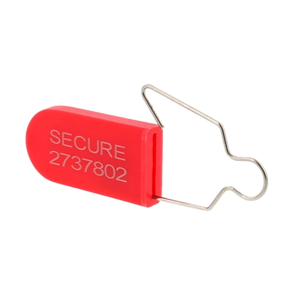 Secure Cable Ties Red Plastic Padlock Security Seal with Metal Wire - 100 Pack